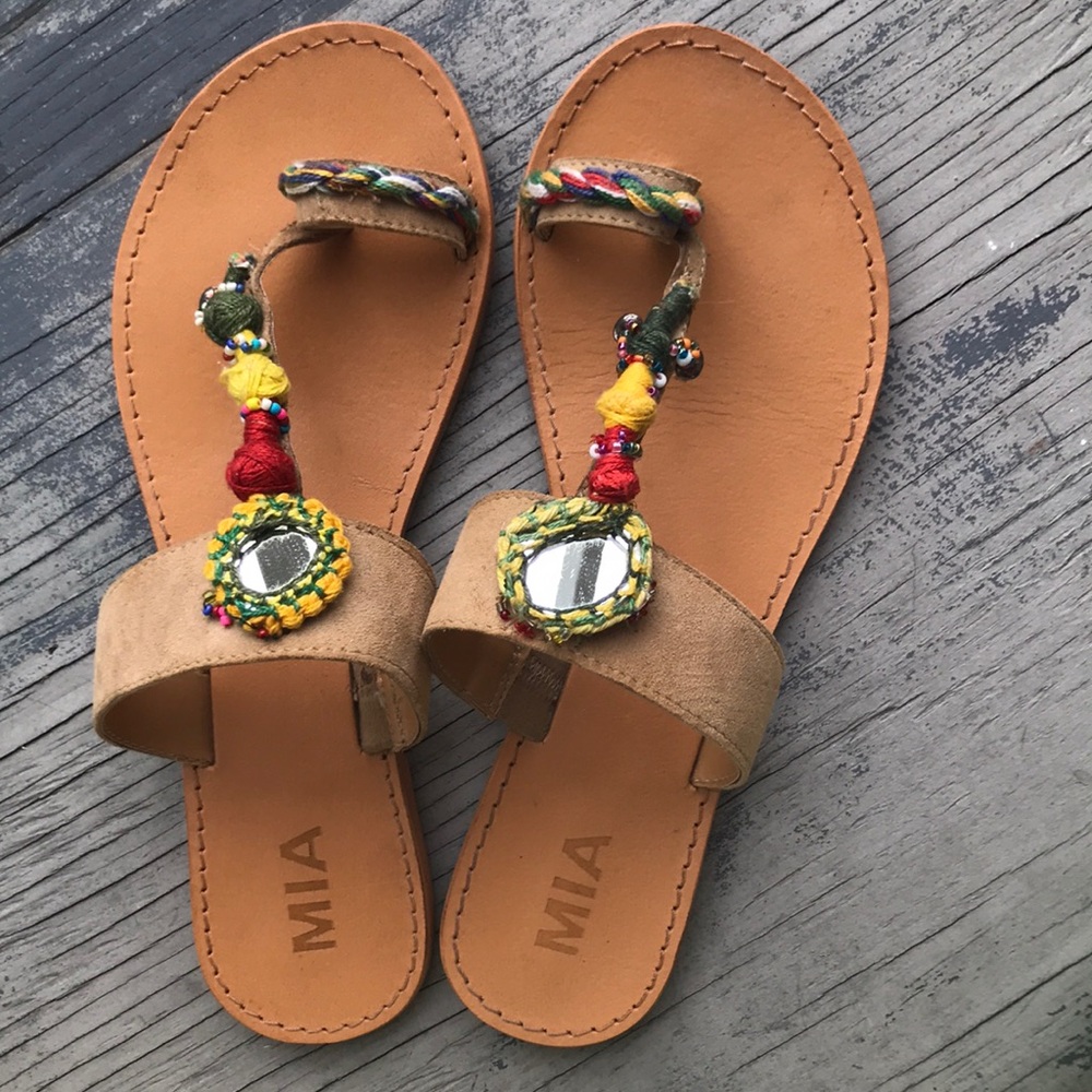 Boho toe ring MIA leather sandals 8.5